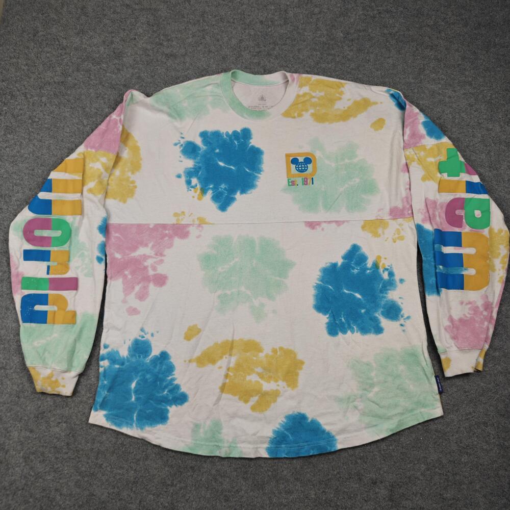 Spirit Jersey T-Shirt Womens XL Multicolor Tie Dye Mickey Walt Disney World